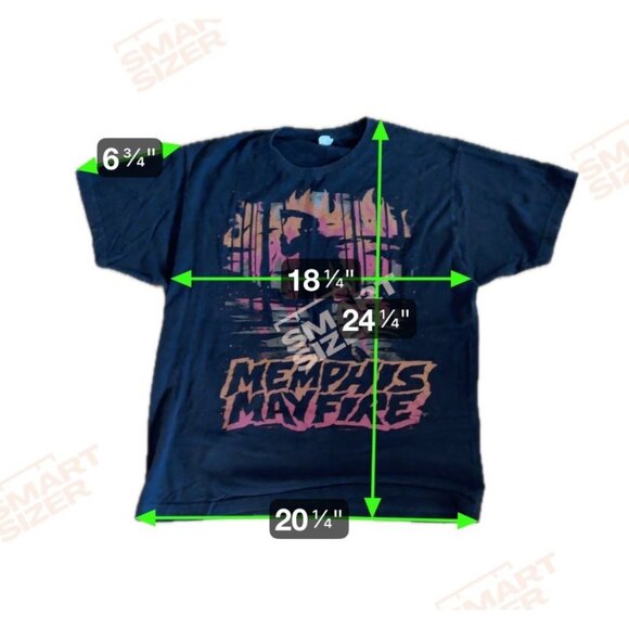 Memphis May Fire Band T-Shirt Black Graphic Tee Lg Tultex Fine Jersey Metalcore - Picture 6 of 6